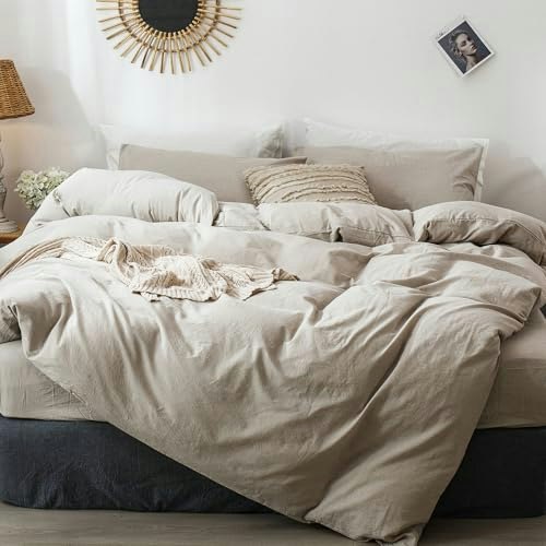 MooMee Oversized King Washed Cotton Duvet Cover Set: $101.99 MooMee Oversized King Washed Cotton Duvet Cover Set: $101.99