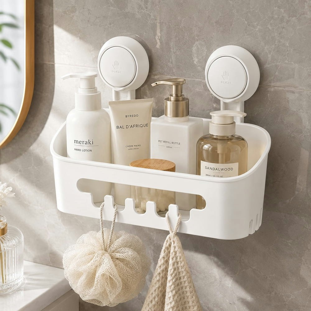 Suction Cup Shower Caddy: $17.99 Suction Cup Shower Caddy: $17.99