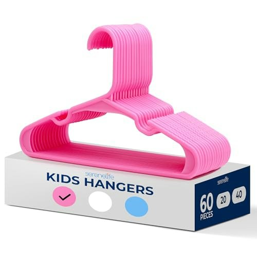 SereneLife Kids Plastic Hangers 60-Pack: $18.99 SereneLife Kids Plastic Hangers 60-Pack: $18.99