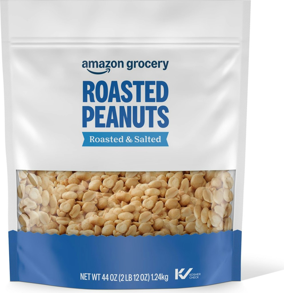 Amazon Grocery Roasted & Salted Peanuts 44-oz. Bag: $4.67 via Sub. & Save Amazon Grocery Roasted & Salted Peanuts 44-oz. Bag: $4.67 via Sub. & Save