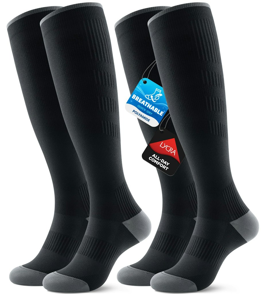 Benirap Men's/Women's Compression Socks 2-Pair Pack: $15