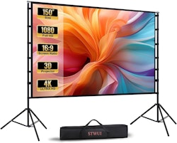 150" Portable Projector Screen w/ Stand for $80 + free shipping