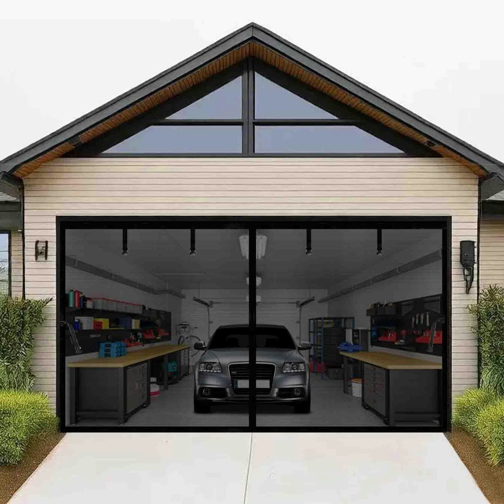 9x9-Foot Magnetic Garage Door Screen Mesh: $47 9x9-Foot Magnetic Garage Door Screen Mesh: $47