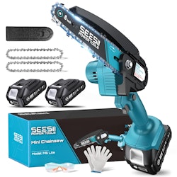 Seesii Mini Chainsaw Cordless 6" Handheld Chain Saw w/ 2 Batteries for $33 + free shipping w/ Prime