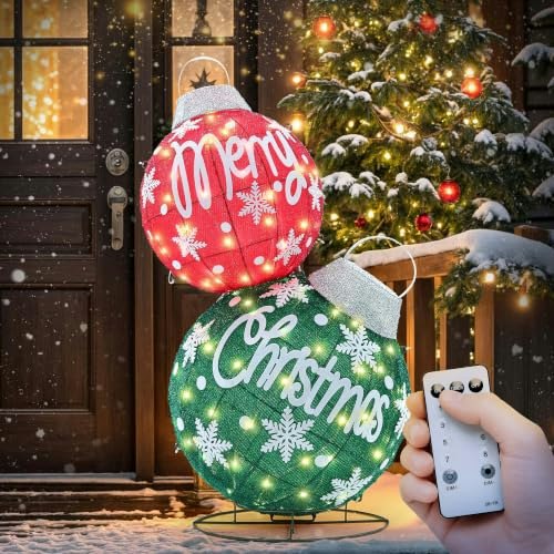 Large 3D Lighted Christmas Ball Ornament with Timer and Remote: $89.98 Large 3D Lighted Christmas Ball Ornament with Timer and Remote: $89.98