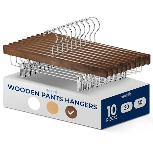 SereneLife Retro Wooden Pants Hangers 10-Pack: $18.99 SereneLife Retro Wooden Pants Hangers 10-Pack: $18.99