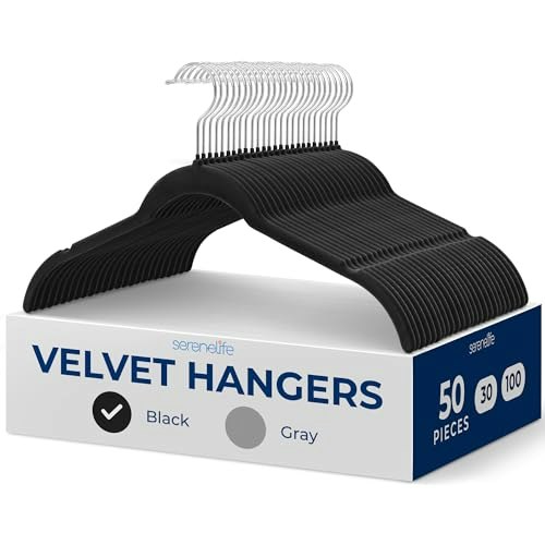 SereneLife Velvet Clothes Hangers 50-Pack: $23.99