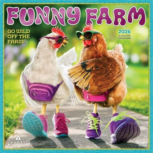 Avanti Funny Farm 2026 Monthly Wall Calendar: $14.12