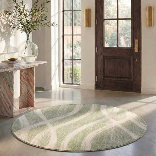 Safavieh Adirondack 5-Foot Round Modern Wave Area Rug: $52