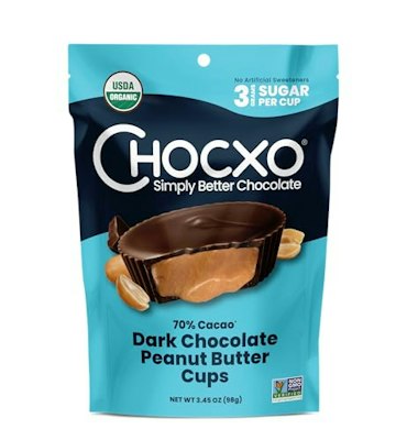 Chocxo 70% Organic Dark Chocolate Peanut Butter Cups 3.45-oz. for $8 + free shipping w/ Prime