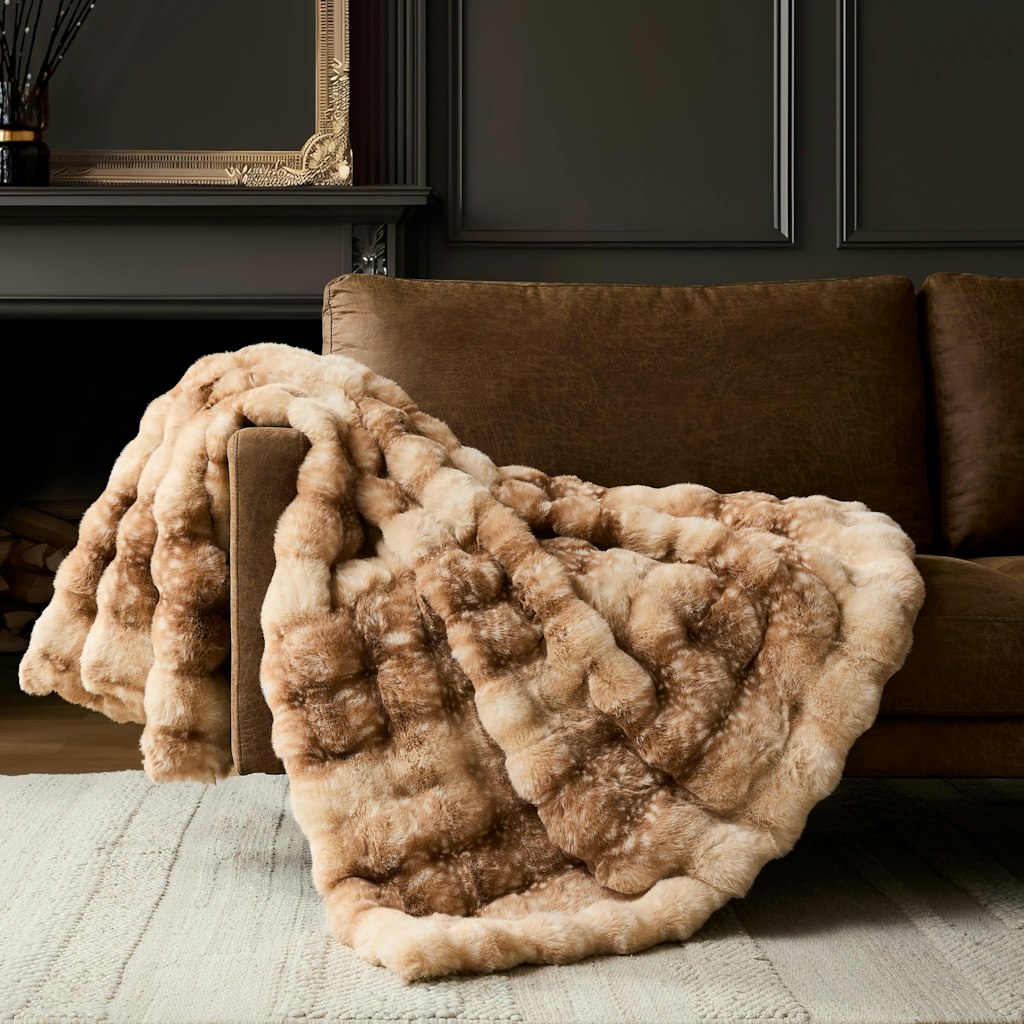 Deer Fawn Animal Print Faux Fur Bubble Throw Blanket: $65 Deer Fawn Animal Print Faux Fur Bubble Throw Blanket: $65