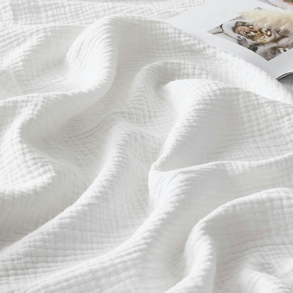 100% Cotton Muslin 4-Layer King Blanket: $32 100% Cotton Muslin 4-Layer King Blanket: $32