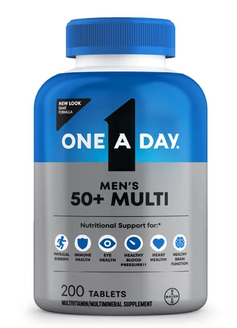 One A Day 200-Count Men's 50+ Multivitamin Tablets: $18
