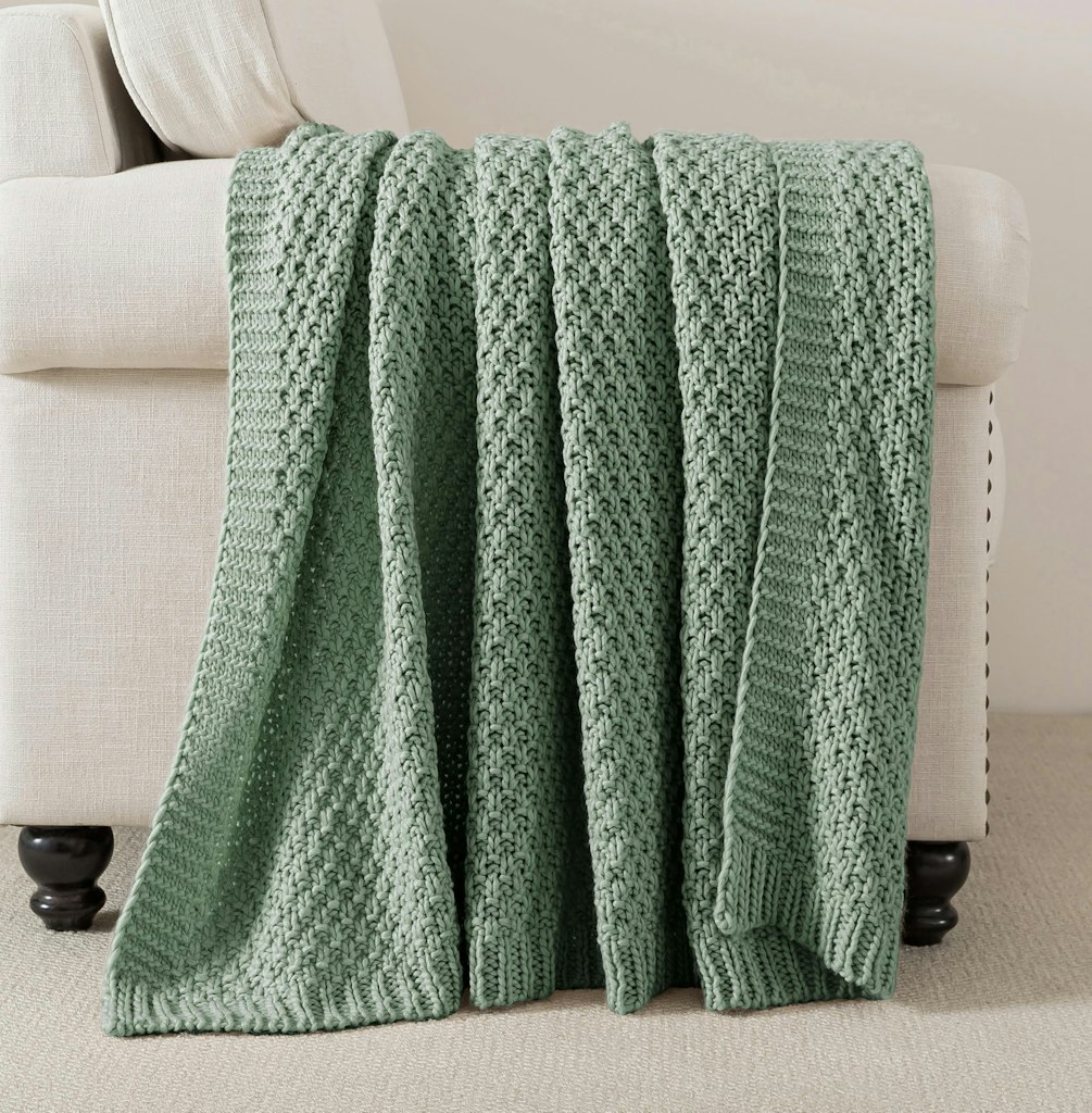 Chunky Cable Knit 50" x 60" Throw Blanket: $9.89