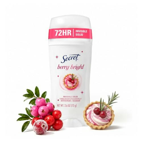 Secret Women's Berry Bright Invisible Solid Antiperspirant Deodorant 2.6-oz.: $6.97 Secret Women's Berry Bright Invisible Solid Antiperspirant Deodorant 2.6-oz.: $6.97