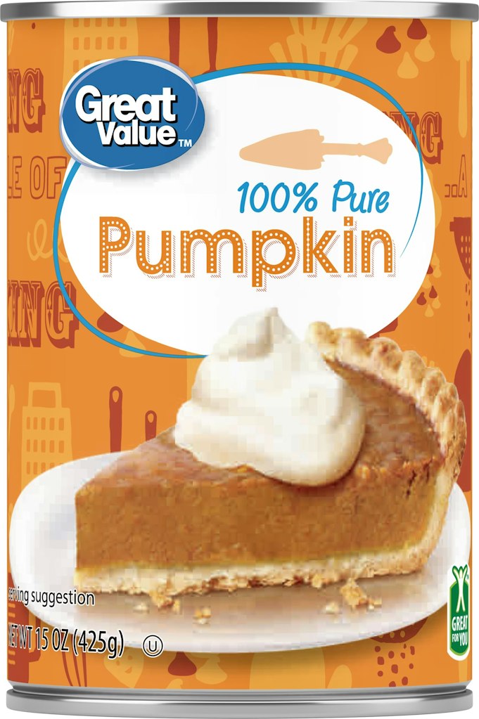 Great Value 100% Pure Pumpkin 15-oz. Can: $1.00