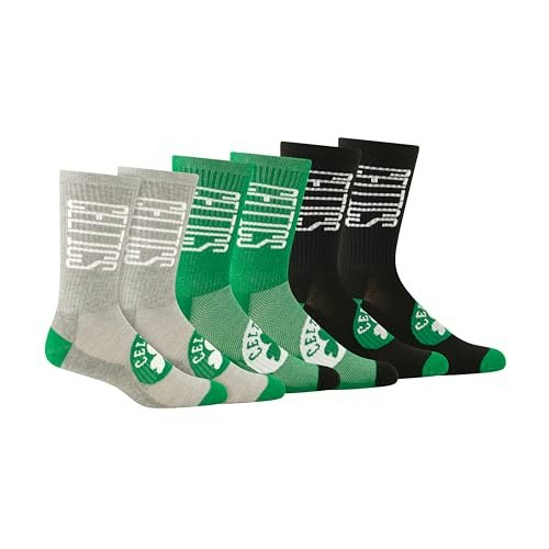 Ultra Game Boston Celtics Youth Crew Socks 3-Pack: $7.01