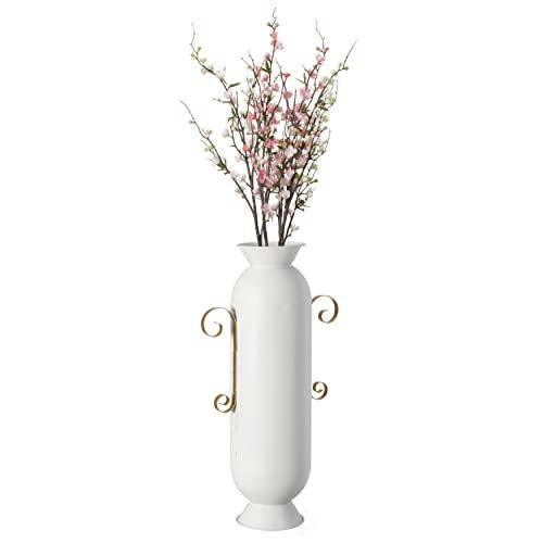 19.25-Inch Decorative White Metal Floor Vase: $47.91