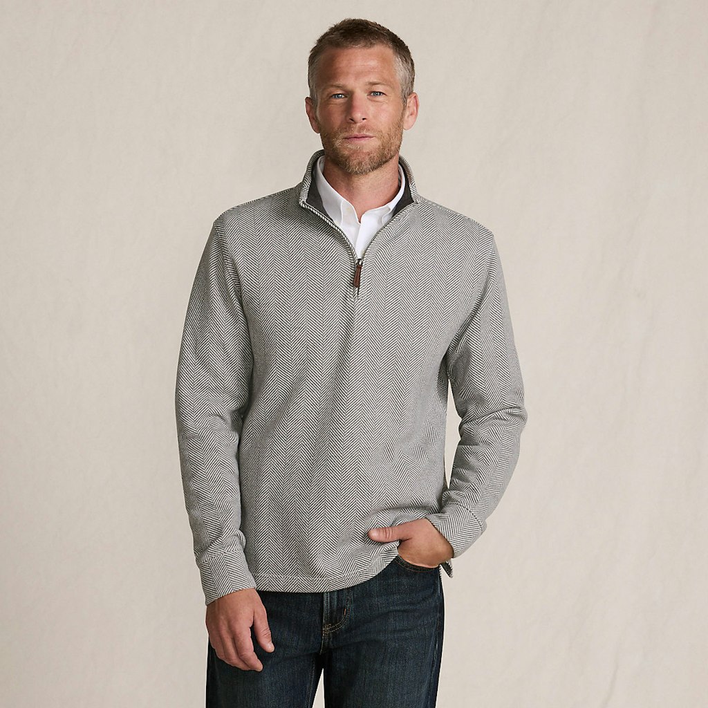 Lands' End Men's Bedford Rib Casual Quarter Zip Pullover Sweater: $40 Lands' End Men's Bedford Rib Casual Quarter Zip Pullover Sweater: $40