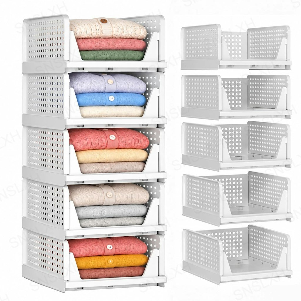 Reinforced Stackable Closet Organizers & Storage 5 Pack: $36