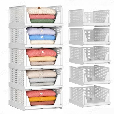 Reinforced Stackable Closet Organizers & Storage 5 Pack for $36 + free shipping
