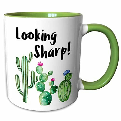 3dRose Funny Ironic Looking Sharp Watercolor Cactus 11-ounce Two-Tone Green Mug: $12.20 3dRose Funny Ironic Looking Sharp Watercolor Cactus 11-ounce Two-Tone Green Mug: $12.20