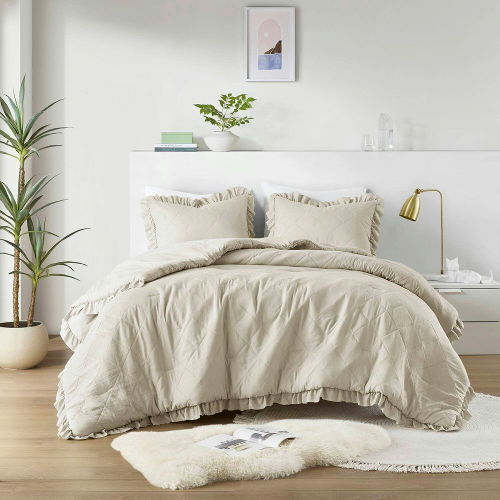 510 Design Phoebe Diamond Quilted Ruffle Edge Full/Queen Comforter Set: $54.99 510 Design Phoebe Diamond Quilted Ruffle Edge Full/Queen Comforter Set: $54.99
