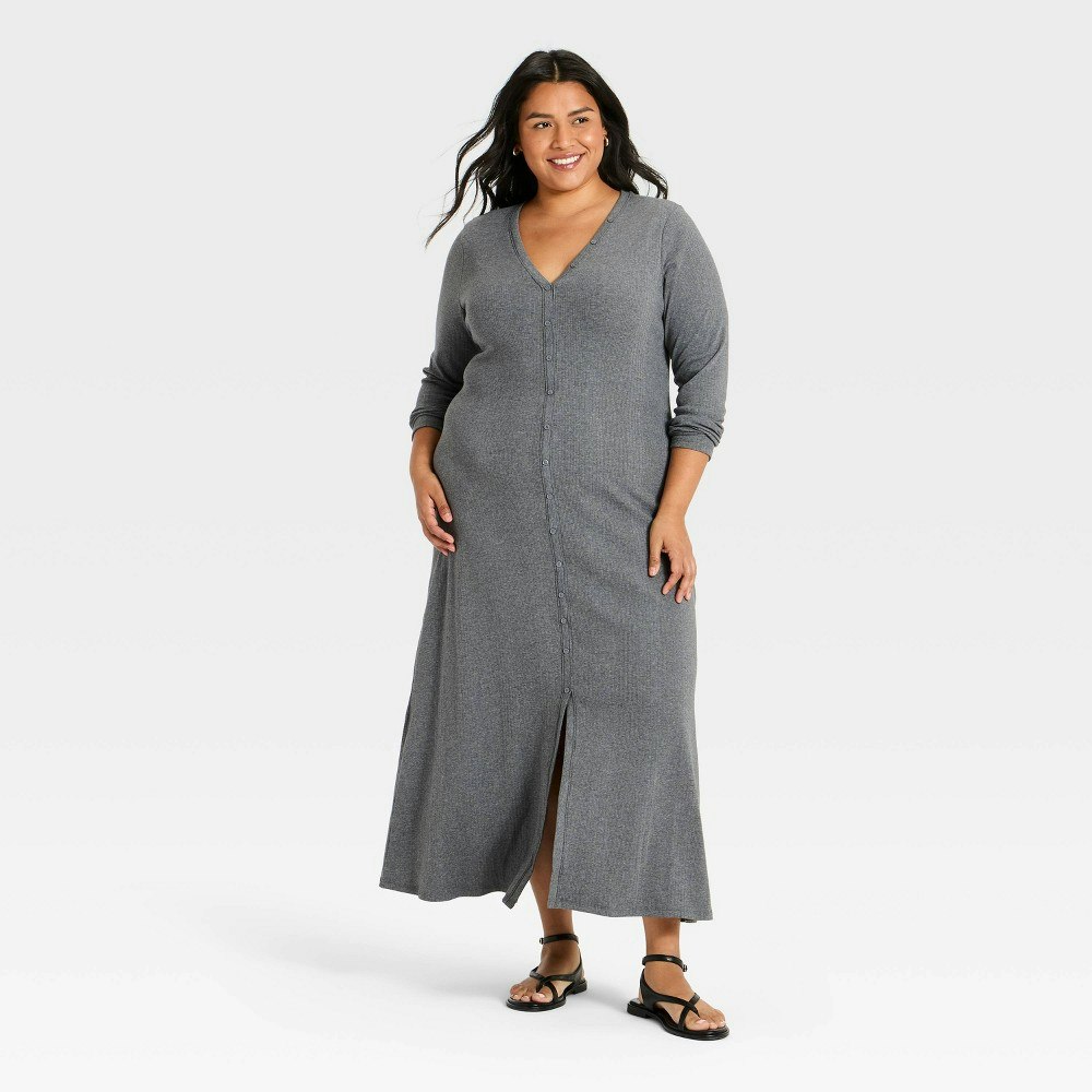 Universal Thread Women's Long Sleeve Knit Maxi A-Line Dress: $30