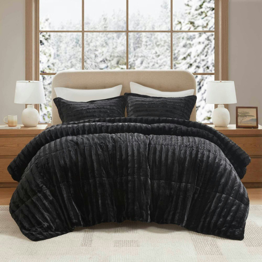 York Full/Queen Brushed Faux Fur 3-Piece Comforter Set: $56.99 York Full/Queen Brushed Faux Fur 3-Piece Comforter Set: $56.99