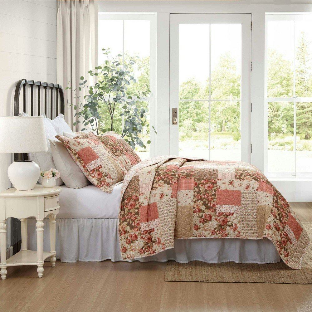 Laura Ashley Full/Queen Harrietta Patchwork Quilt Set: $129.99