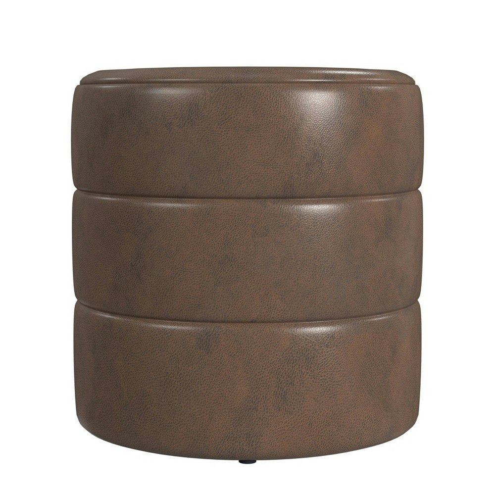 HomePop Upholstered Round Faux Leather Ottoman: $63.99 HomePop Upholstered Round Faux Leather Ottoman: $63.99