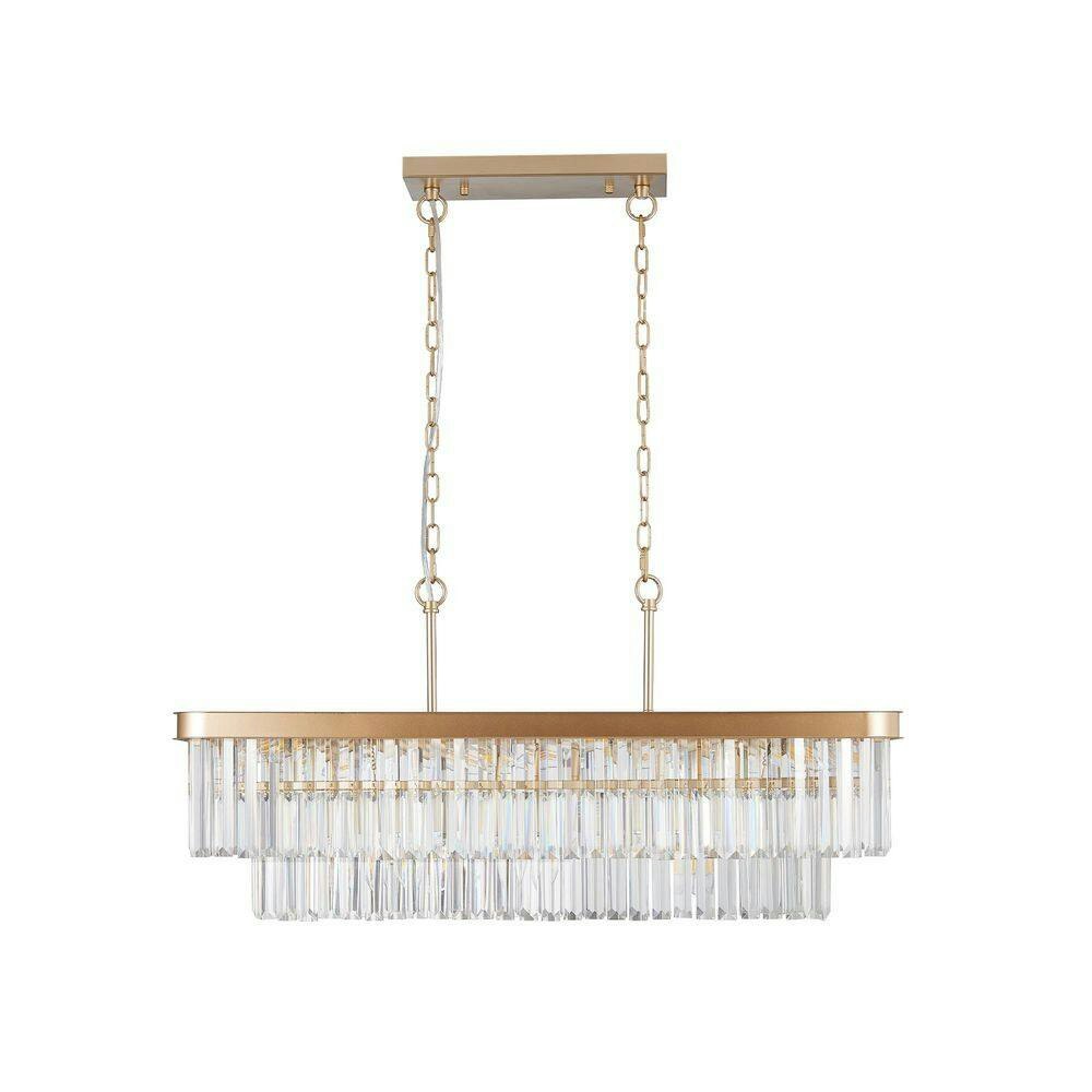 40-Inch 8-Light Gold Crystal Linear Chandelier: $353.42 40-Inch 8-Light Gold Crystal Linear Chandelier: $353.42