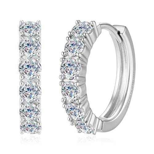 2ct Moissanite Sterling Silver Huggie Hoop Earrings: $55.99 2ct Moissanite Sterling Silver Huggie Hoop Earrings: $55.99