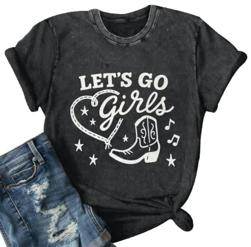 Women's Let's Go Girl Western Bleached T-Shirt: $8.49 Women's Let's Go Girl Western Bleached T-Shirt: $8.49