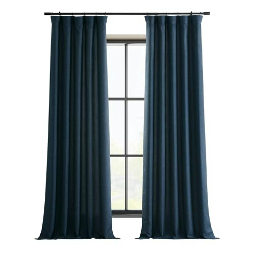 Half Price Drapes 50" x 120" Italian Faux Linen Room Darkening Curtain Panel: $17.36 Half Price Drapes 50" x 120" Italian Faux Linen Room Darkening Curtain Panel: $17.36