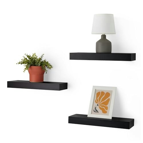 Amazon Basics 15.8-Inch Floating Wall Shelves 3-Pack: $22.03