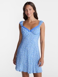 No Boundaries Women's Crochet Trim Cap Sleeve Dress for $5 + free shipping w/ $35