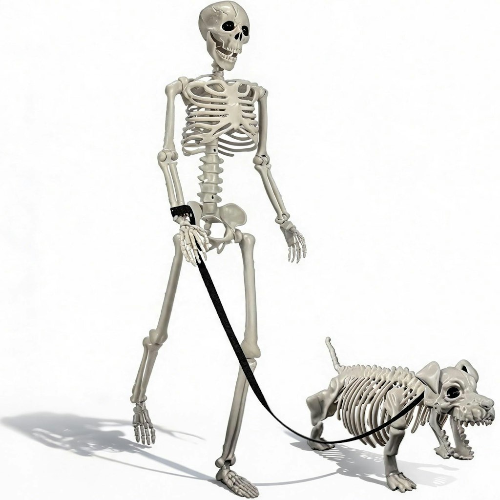 3-Foot Human & Dog Skeleton Halloween Set: $20