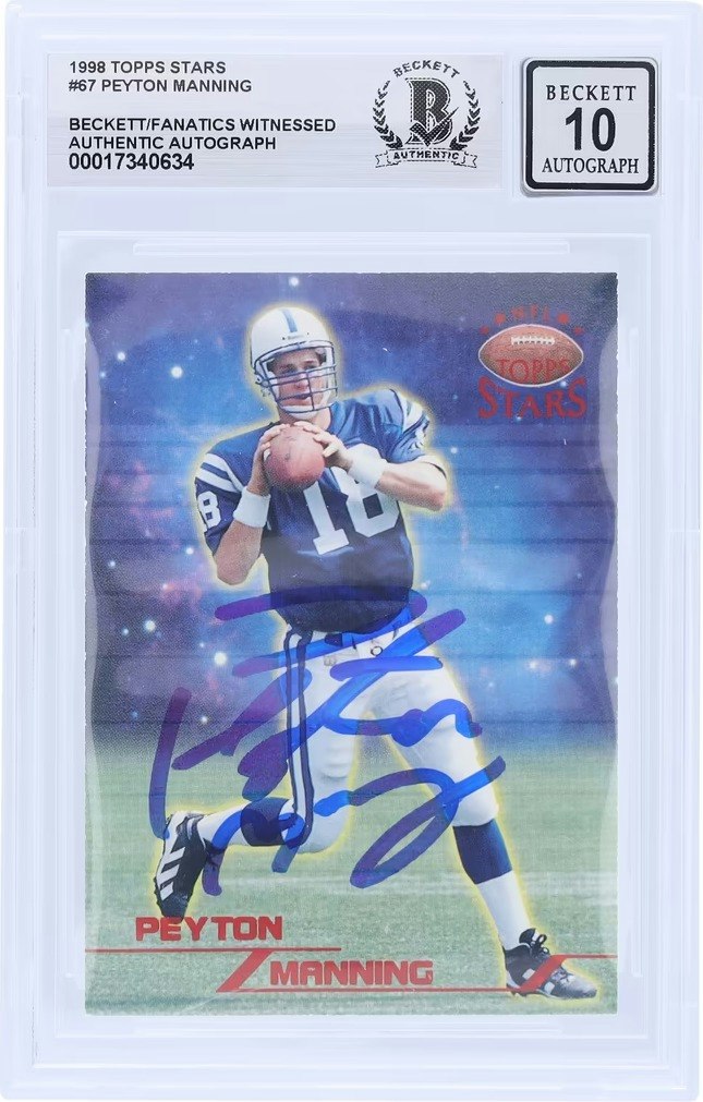 Peyton Manning Indianapolis Colts Autographed 1998 Topps Star #67 Rookie Card: $350