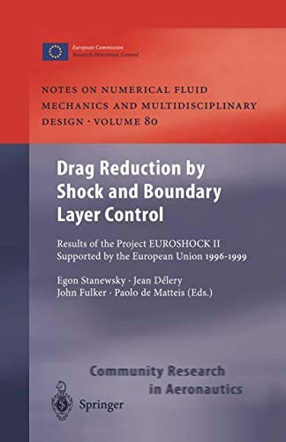 Drag Reduction by Shock and Boundary Layer Control: Results of the Project EUROSHOCK II: $169.94 Drag Reduction by Shock and Boundary Layer Control: Results of the Project EUROSHOCK II: $169.94