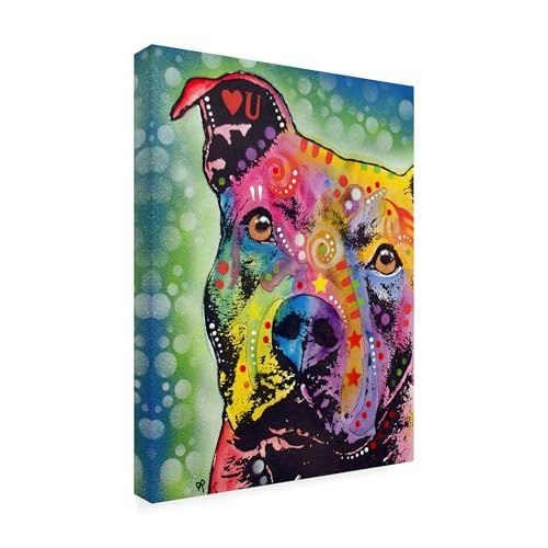 Dean Russo 14"x19" Thoughtful Pit Bull Wrapped Canvas Wall Art: $25.95 Dean Russo 14"x19" Thoughtful Pit Bull Wrapped Canvas Wall Art: $25.95