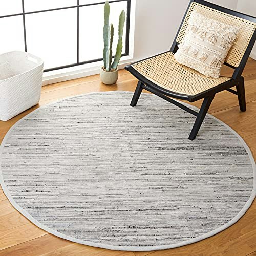 Safavieh Rag Collection 6-Foot Round Cotton Area Rug: $56