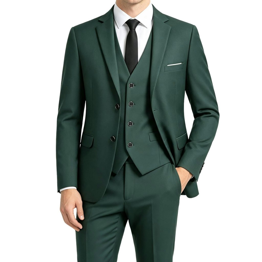 Men's Slim Fit 3-Piece Formal Suit: $36