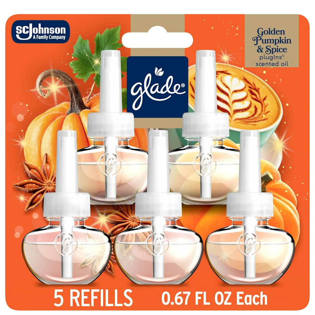 Glade PlugIns Golden Pumpkin & Spice Scented Oil Refills 5-Pack: $12