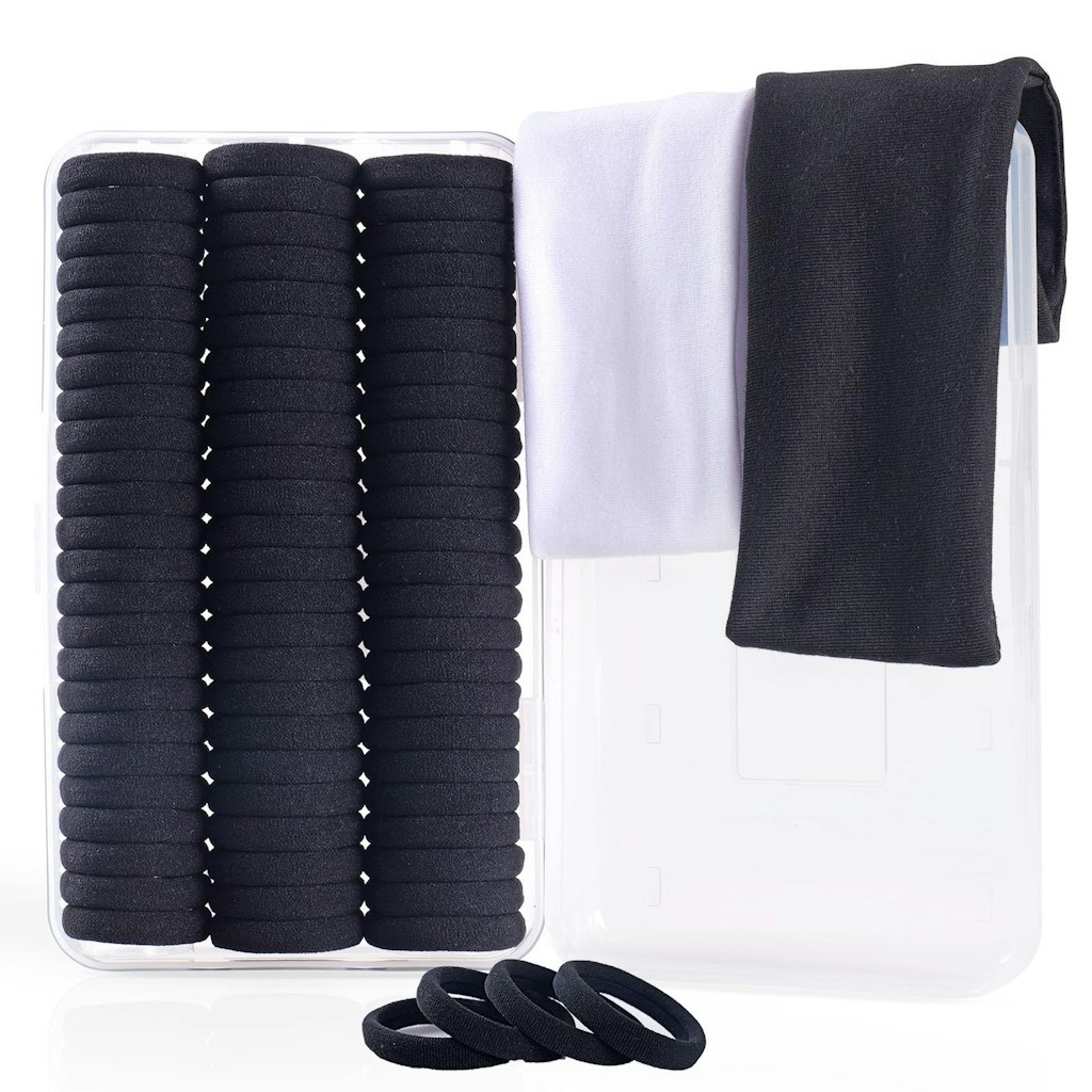 72-Piece Black Hair Tie & Ponytail Holders Set: 1-Cent