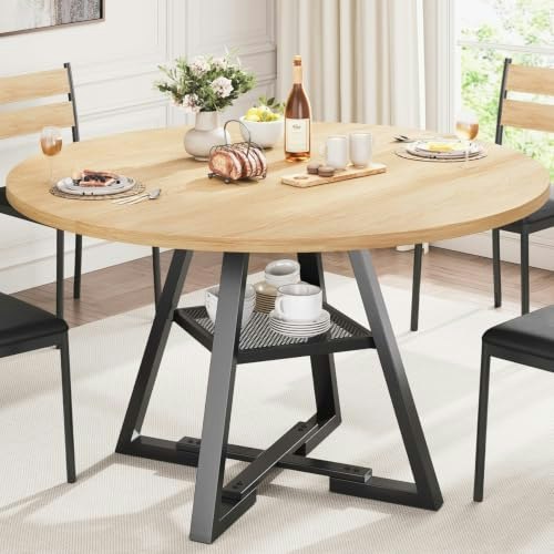 47-Inch Round Pedestal Dining Table: $80.19 47-Inch Round Pedestal Dining Table: $80.19