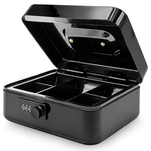 SereneLife 8-Inch Metal Cash Box with Tray: $13.72 SereneLife 8-Inch Metal Cash Box with Tray: $13.72