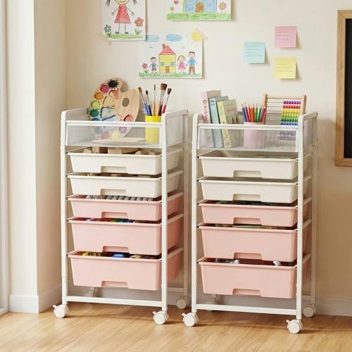 Rolling Craft Cart with 5 Drawers 2-Pack: $68.39 Rolling Craft Cart with 5 Drawers 2-Pack: $68.39