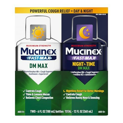 Mucinex Fast-Max DM and Nighttime DM Max Value Pack 2-Pack: $19.97 Mucinex Fast-Max DM and Nighttime DM Max Value Pack 2-Pack: $19.97