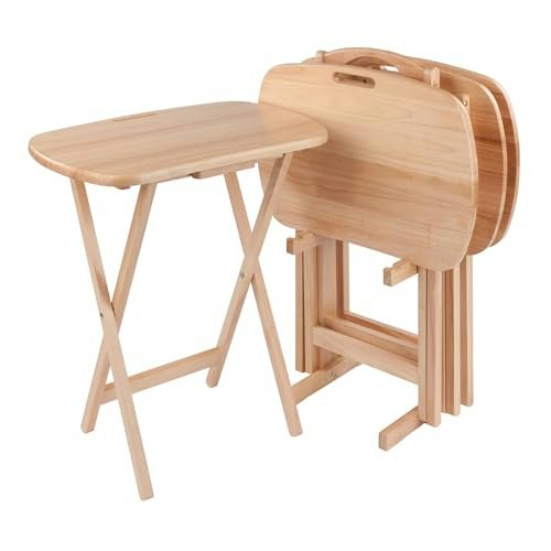 Winsome Lucca Foldable Snack Table 4-Piece Set with Storage Rack: $106.33